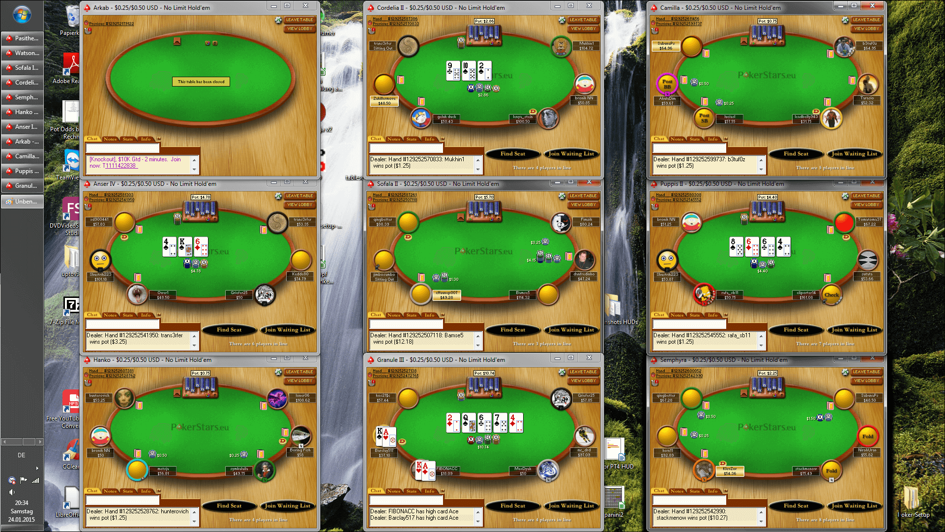 Tischanordnung Poker - FullHD(3x3)