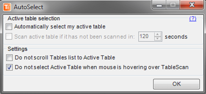 TableScan Turbo - AutoSelect