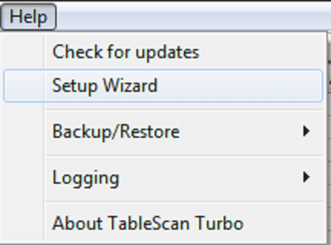 TableScan Turbo - Setup Wizard